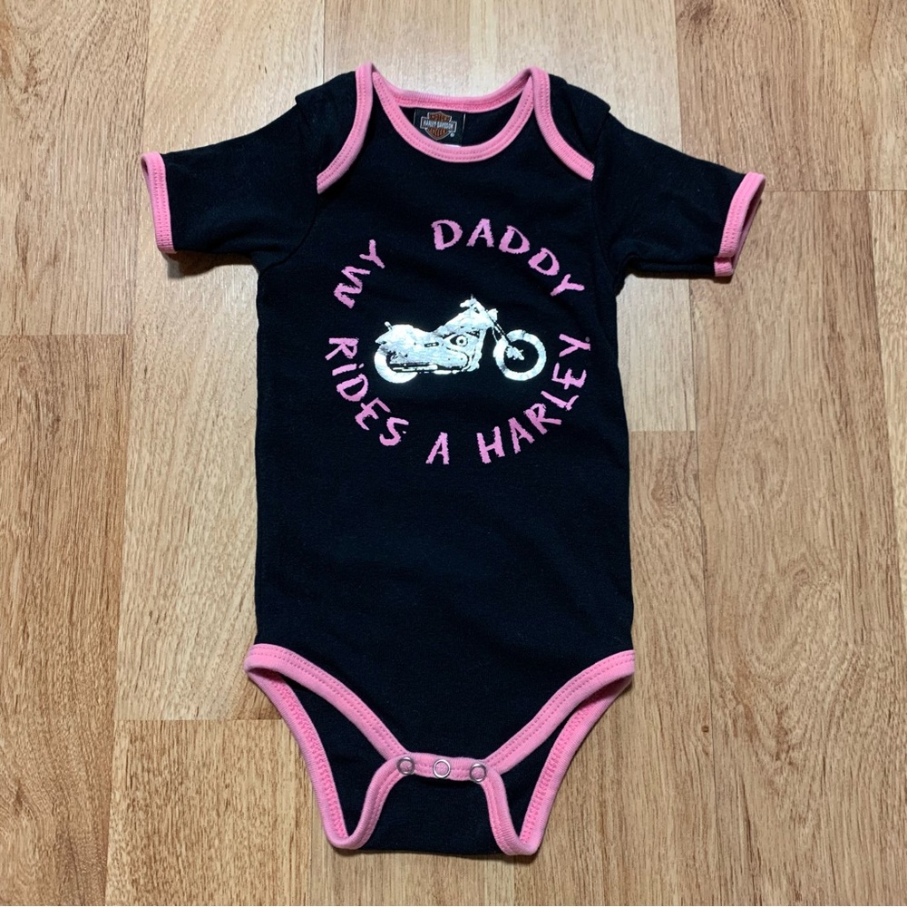 Harley Davidson Baby Toddler Onesie Bodysuit Motorcycle Graphic Size: 18 Months